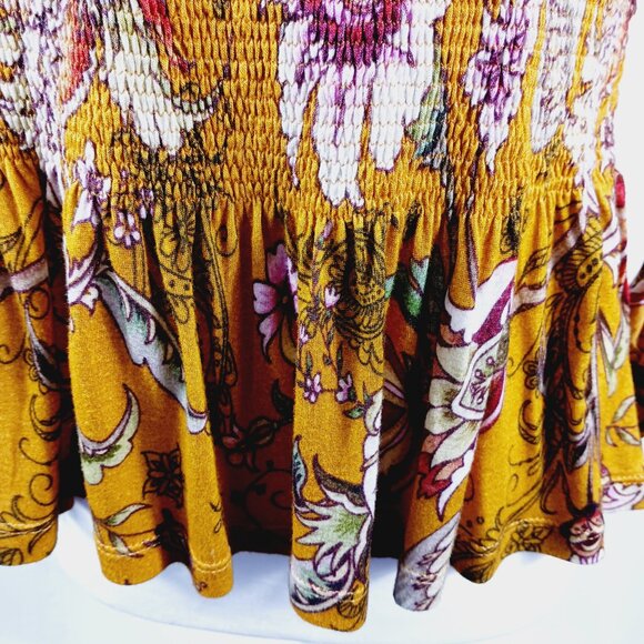 Anthropologie Conditions Apply Smocked Peplum Top, Medium, Ruffled, Cottage Core - Picture 16 of 16